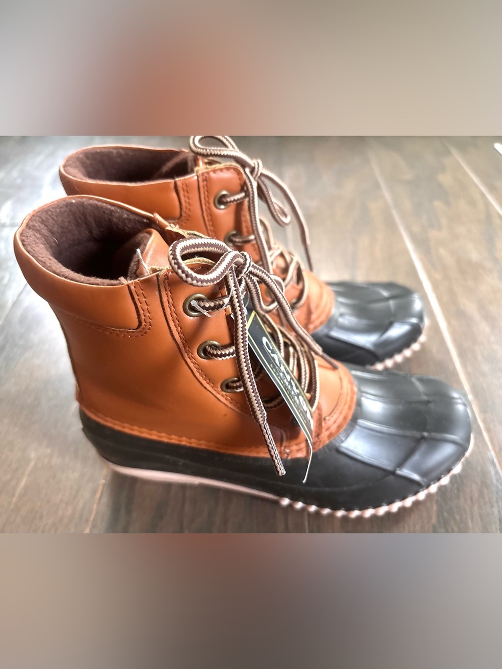 Canyon Creek Youth Brown & Black Duck/ Winter Boots- Kids Size 3- NWT